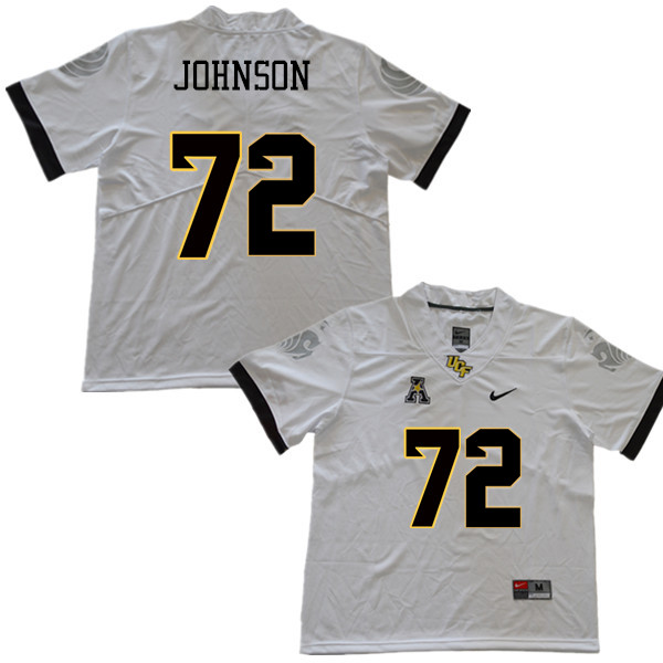 Men #72 Jordan Johnson UCF Knights College Football Jerseys Sale-White